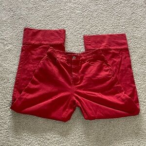 Kowtow, Red Wide Leg Jeans (sailor) with button fly, side & back pockets, Sz 5